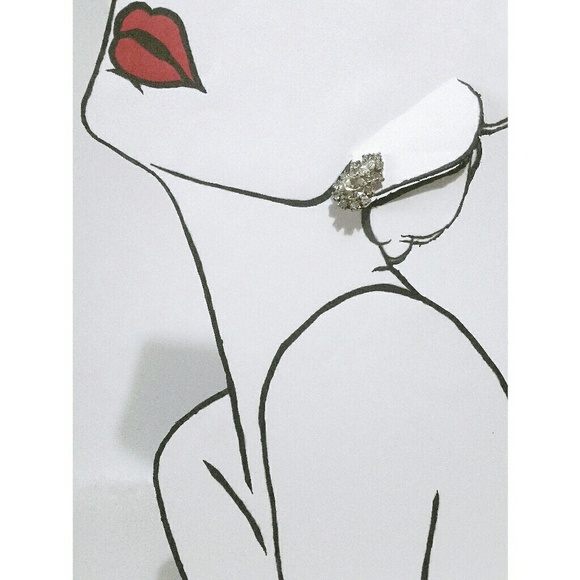 Vintage Art Deco clear rhinestone clip on earrings - Picture 2 of 8